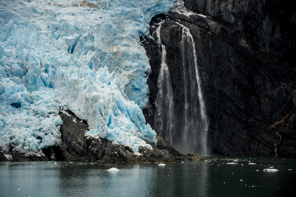 Prince William Sound - Yale Glacier Waterfall