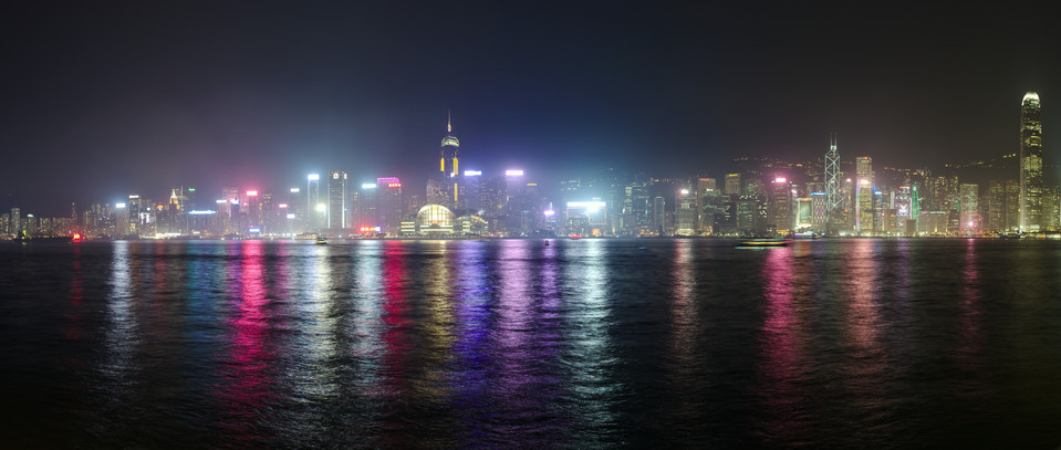 Tsim Sha Tsui - Night Skyline Panorama