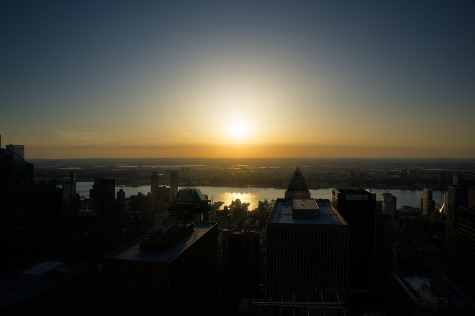 Rockefeller Center - Sunset over the Hudson