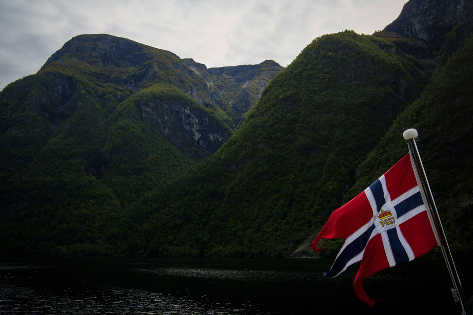 Nærøyfjord - Flag and Peaks