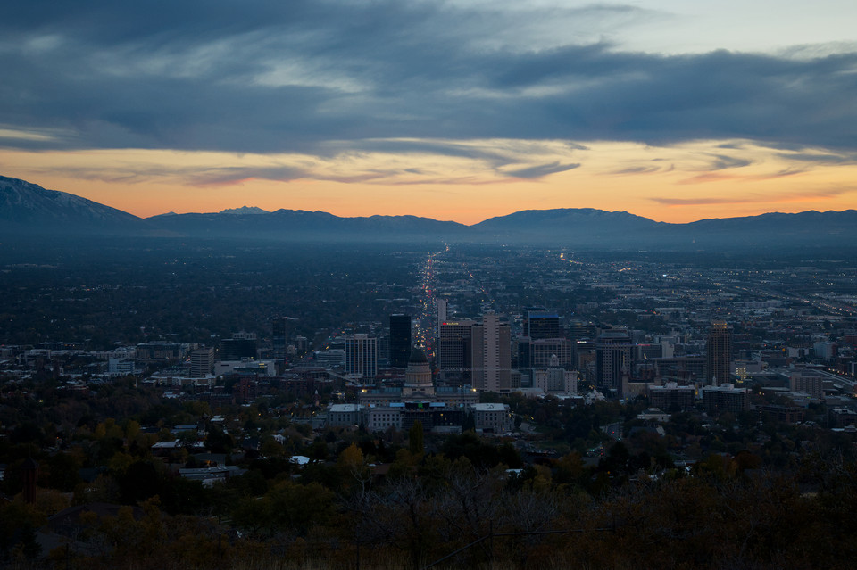 Ensign Peak - Sunset Over the City